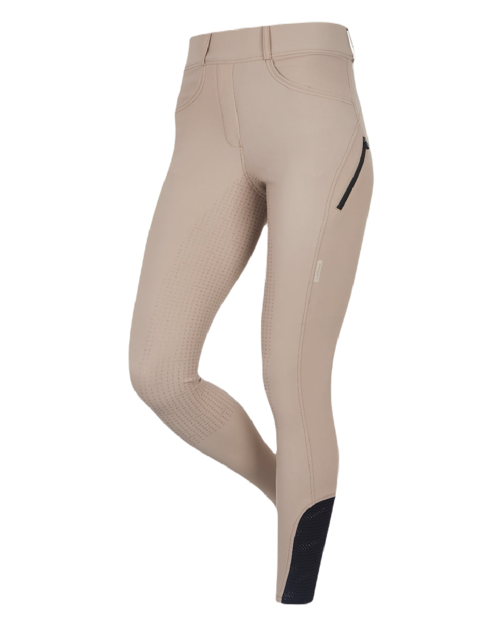Pecan coloured LeMieux Womens Amy Breggings on white background 