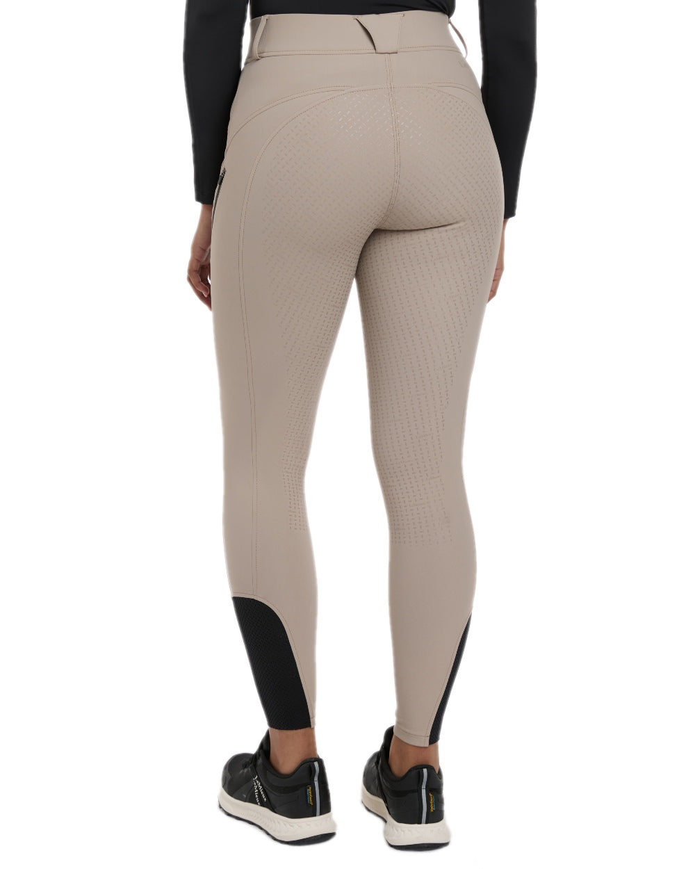Pecan coloured LeMieux Womens Amy Breggings on white background 