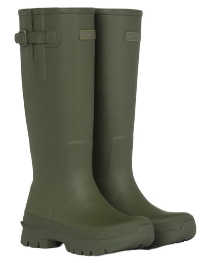 Olive coloured LeMieux Womens Bramshaw Welly on white background 