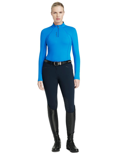 Benetton Blue coloured LeMieux Womens Classique Base Layer on white background 