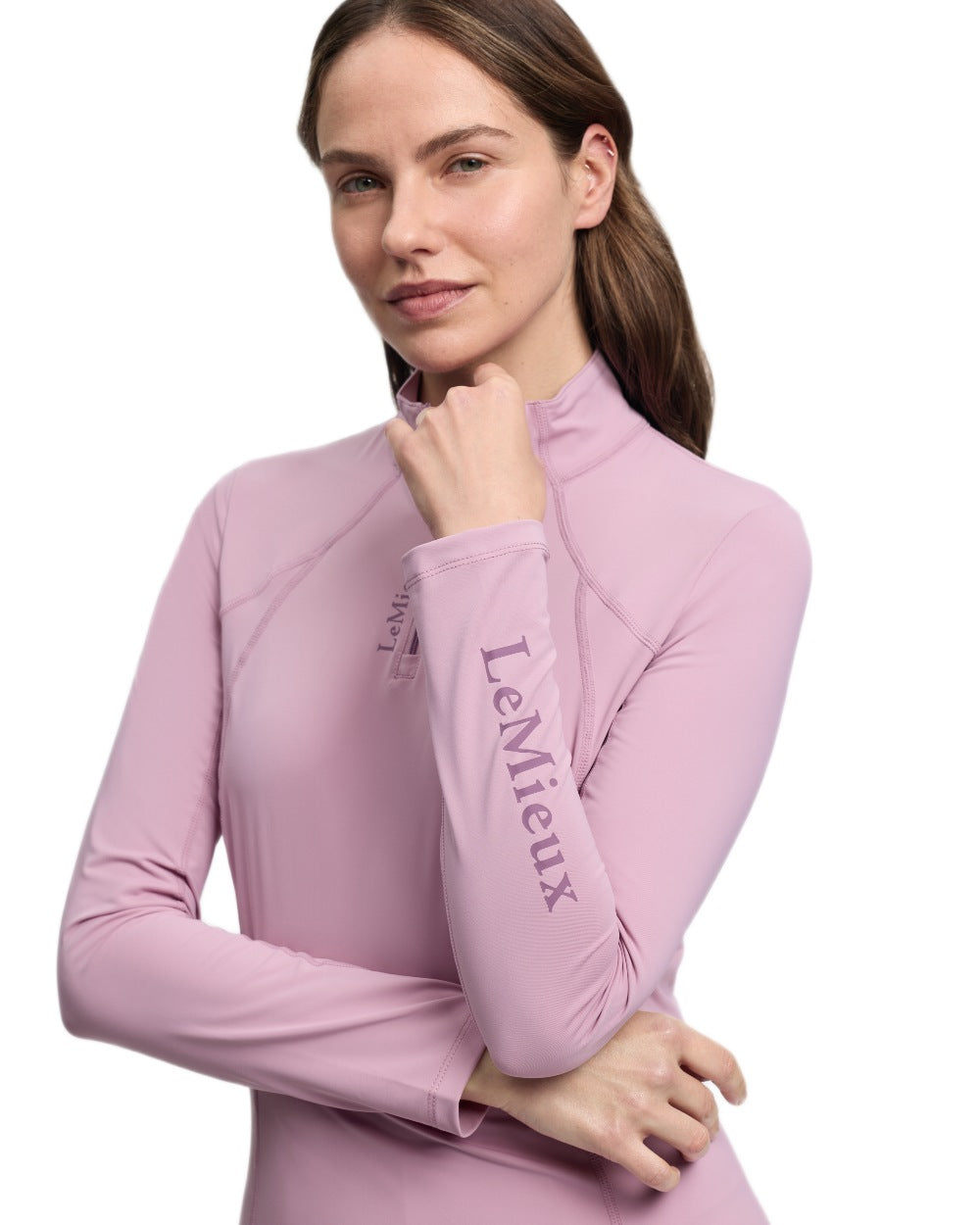 Fondant coloured LeMieux Womens Classique Base Layer on white background 