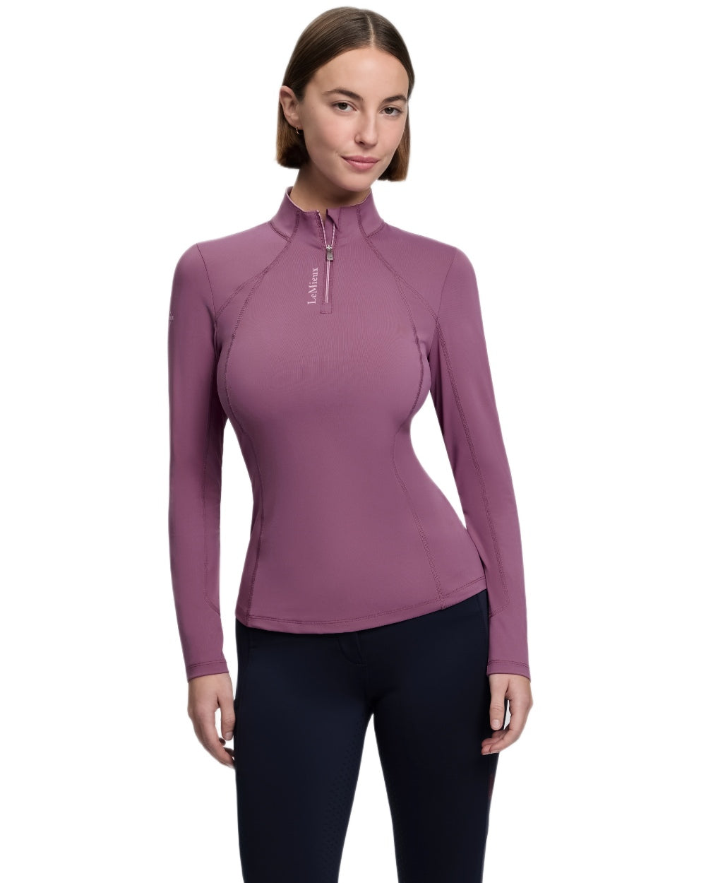 Mallow coloured LeMieux Womens Classique Base Layer on white background 