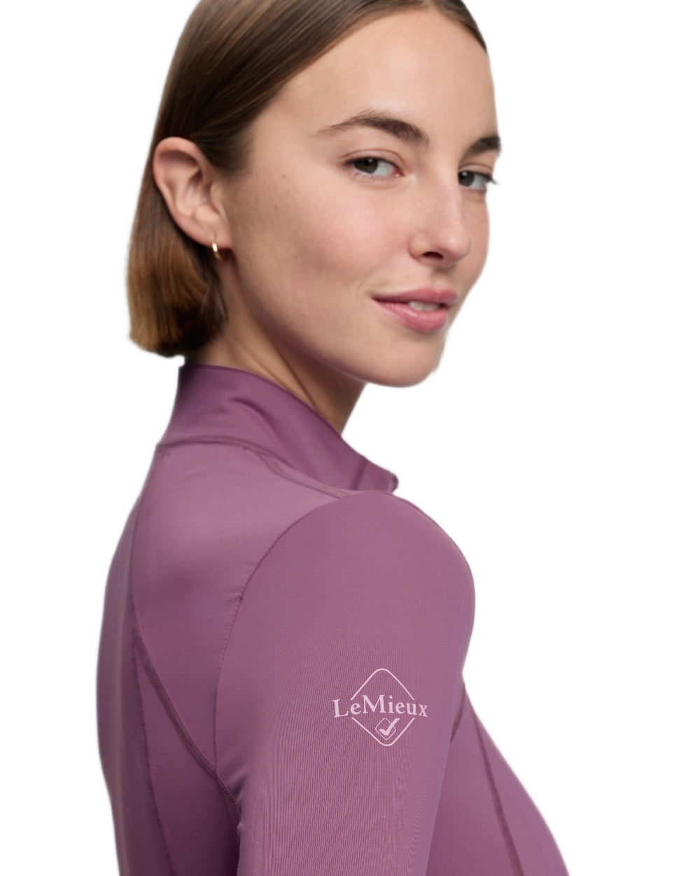 Mallow coloured LeMieux Womens Classique Base Layer on white background 