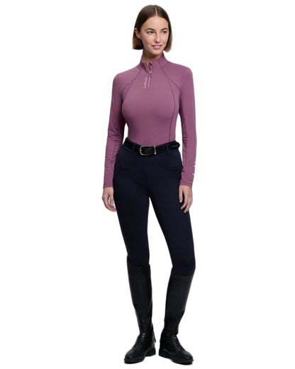 Mallow coloured LeMieux Womens Classique Base Layer on white background 