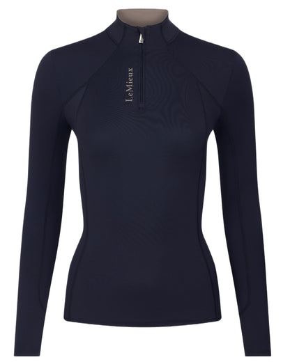 Navy coloured LeMieux Womens Classique Base Layer on white background 