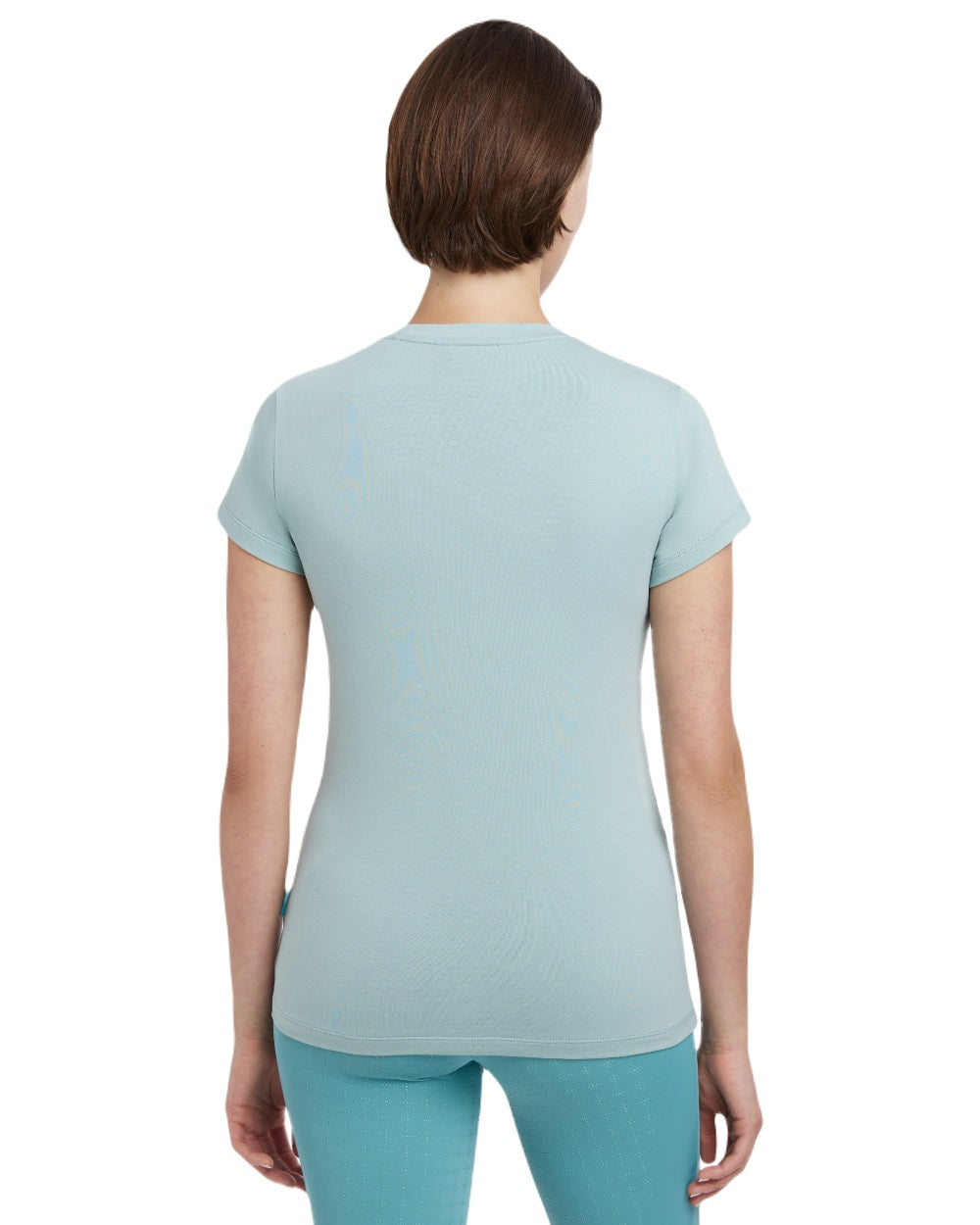 Aqua coloured LeMieux Womens Classique T-Shirt on white background 