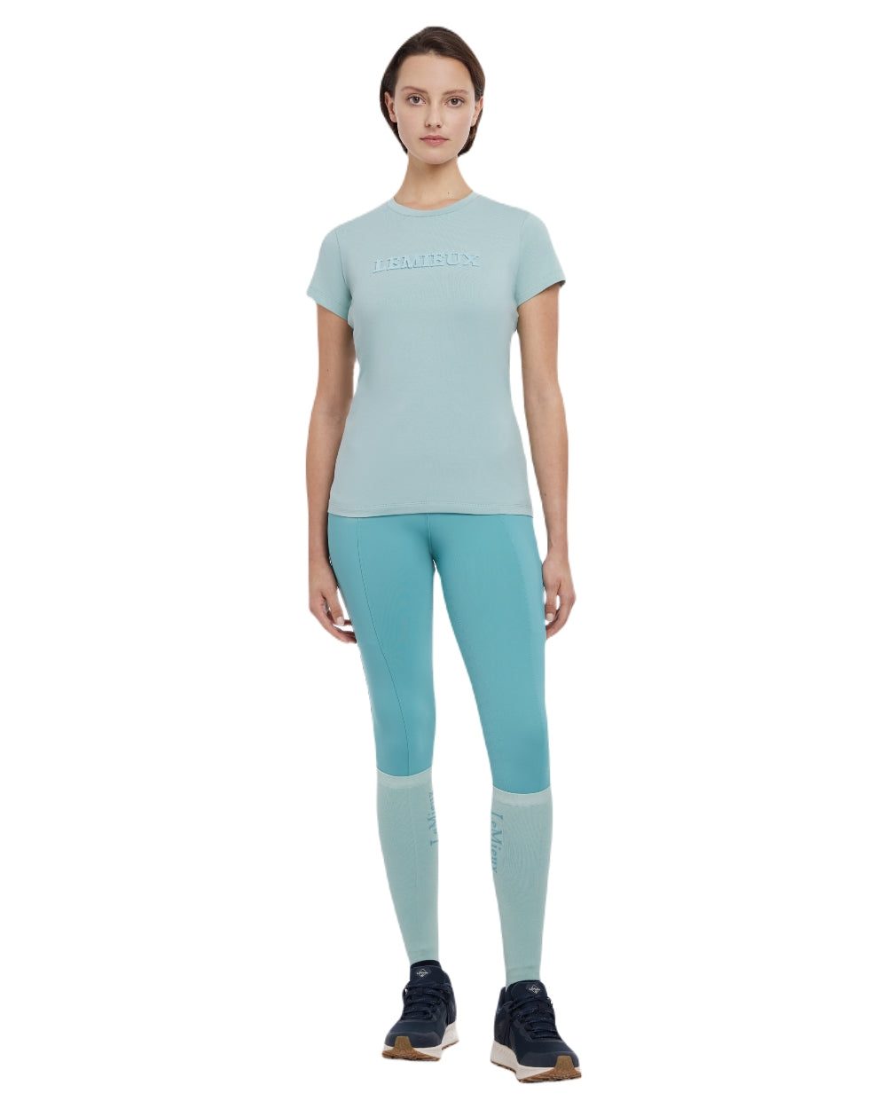 Aqua coloured LeMieux Womens Classique T-Shirt on white background 