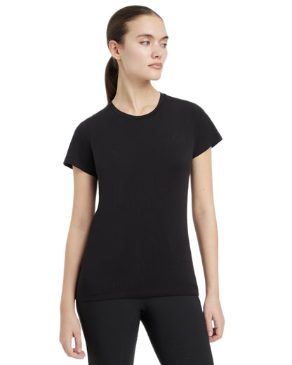 Black coloured LeMieux Womens Classique T-Shirt on white background 