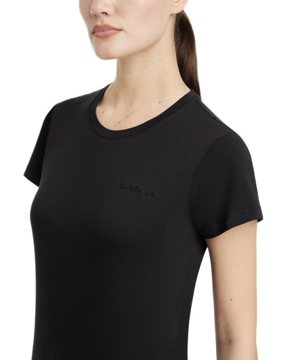 Black coloured LeMieux Womens Classique T-Shirt on white background 