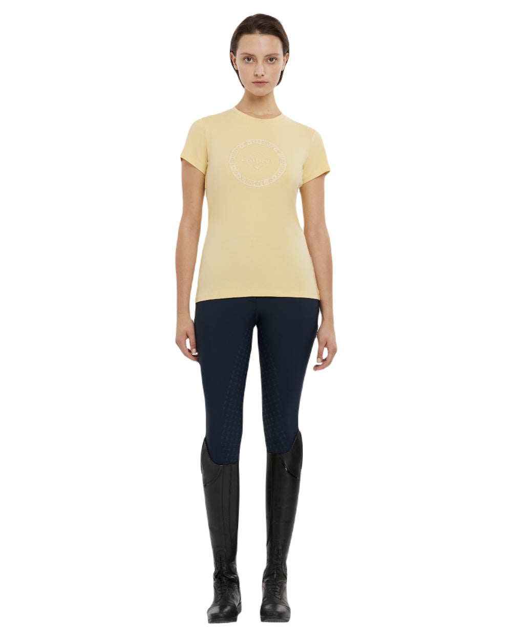 Mimosa coloured LeMieux Womens Classique T-Shirt on white background 