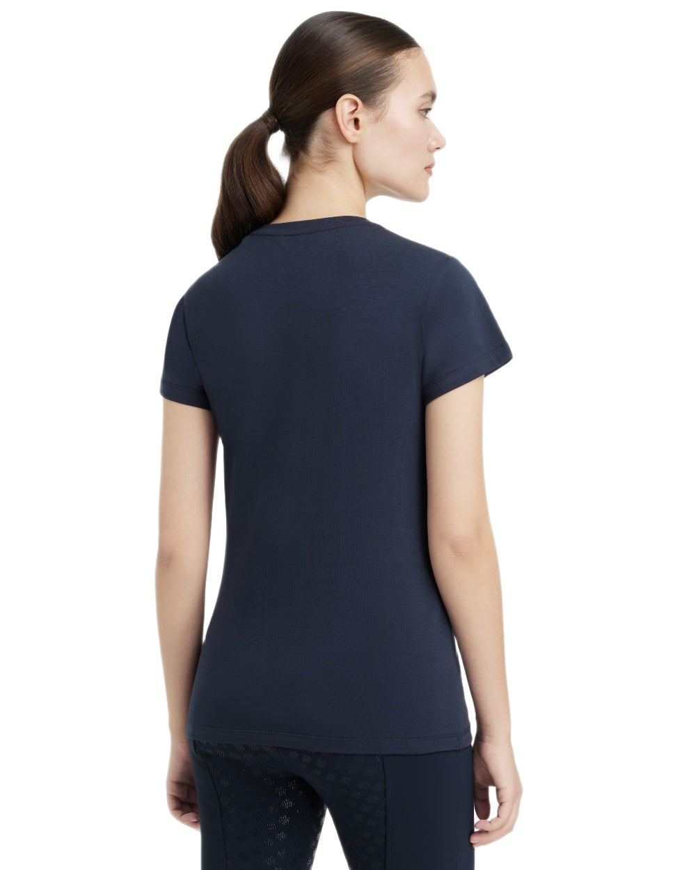 Navy coloured LeMieux Womens Classique T-Shirt on white background 