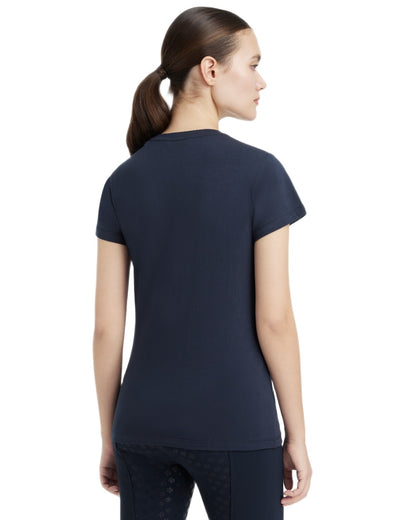 Navy coloured LeMieux Womens Classique T-Shirt on white background 