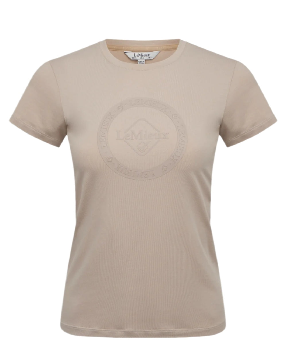 Stone coloured LeMieux Womens Classique T-Shirt on white background 