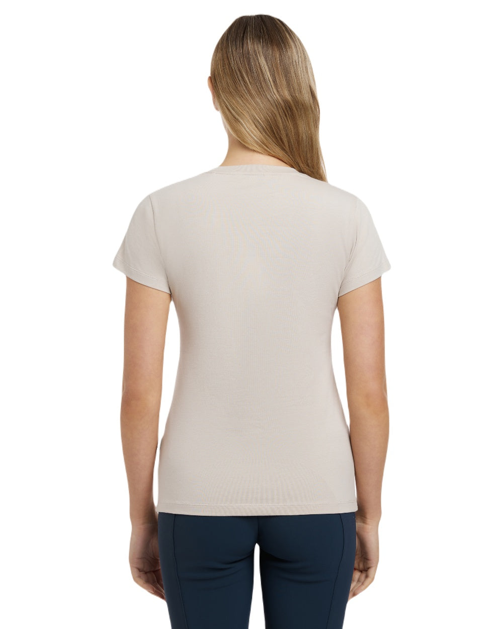Stone coloured LeMieux Womens Classique T-Shirt on white background 