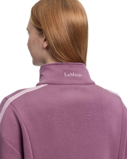 Mallow coloured LeMieux Womens Connie Half Zip Sweatshirt on white background 