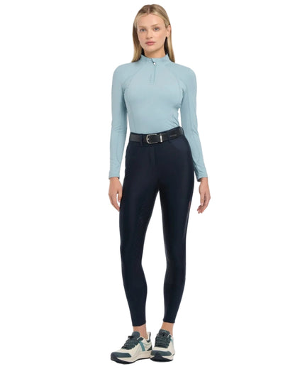 Navy coloured LeMieux Womens Demi Breggings on white background colour_navy