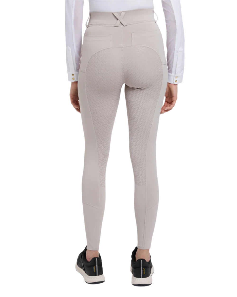 Stone coloured LeMieux Womens Demi Breggings on white background 