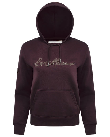 Damson coloured LeMieux Womens Elspeth Hoodie on white background 