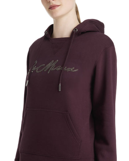 Damson coloured LeMieux Womens Elspeth Hoodie on white background 