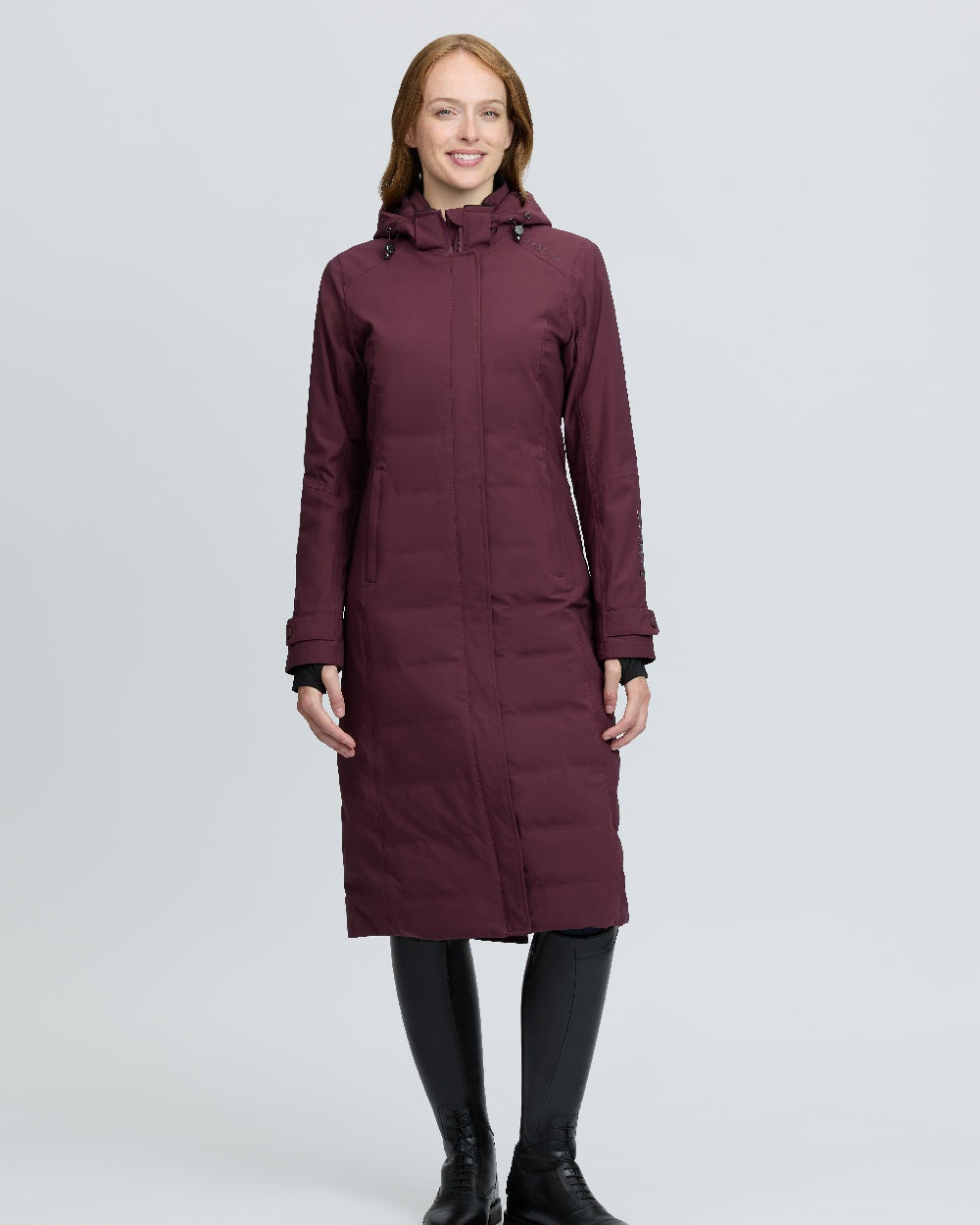 Bramble Coloured LeMieux Womens Erin Waterproof Padded Coat on White Background 