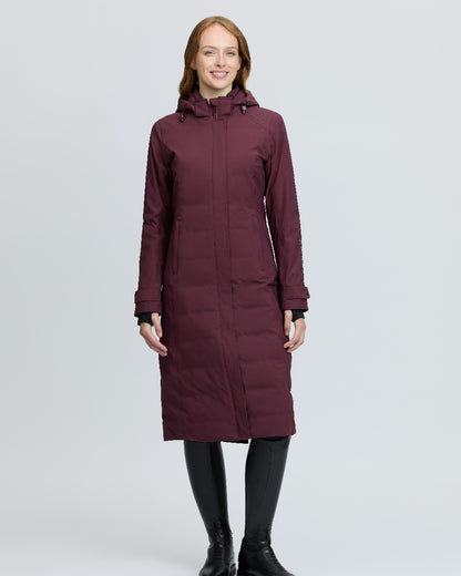 Bramble Coloured LeMieux Womens Erin Waterproof Padded Coat on White Background 