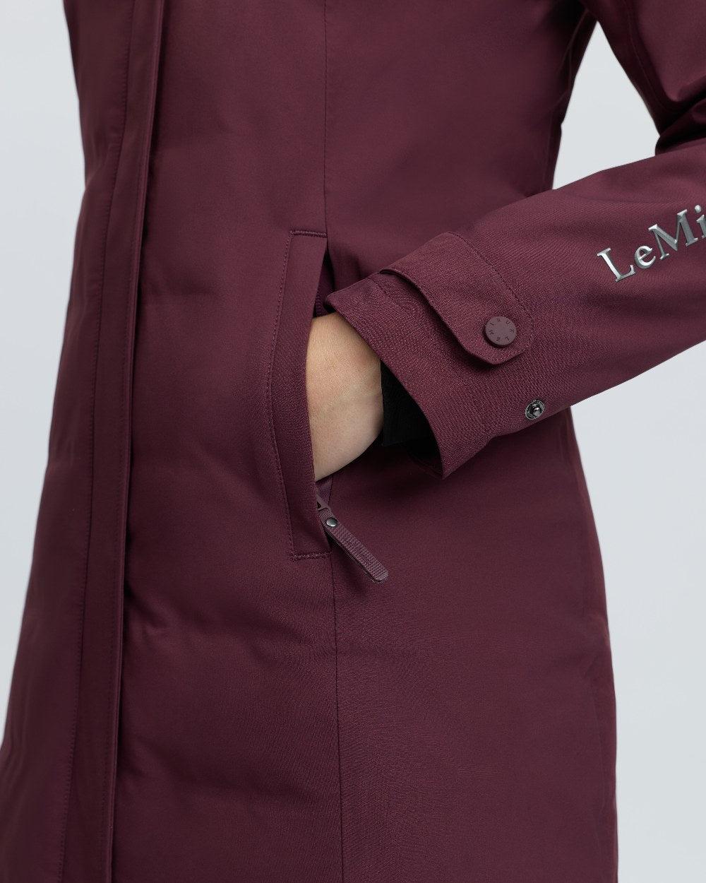 Bramble Coloured LeMieux Womens Erin Waterproof Padded Coat on White Background 