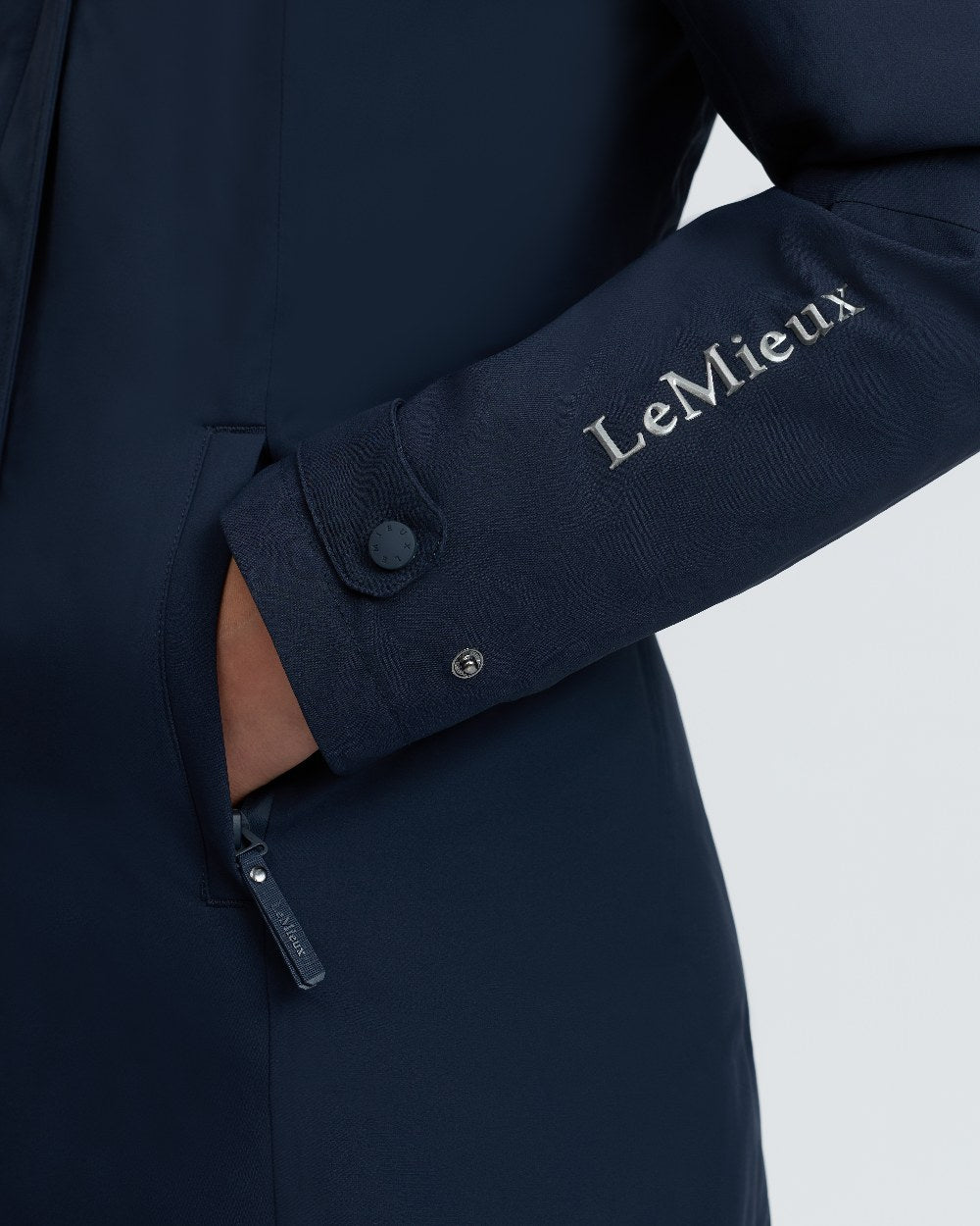 Navy Coloured LeMieux Womens Erin Waterproof Padded Coat on White Background 