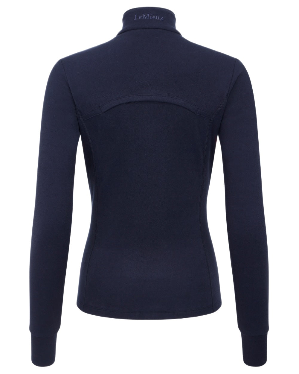 Navy coloured LeMieux Frances Quarter Zip Fleece on white background 