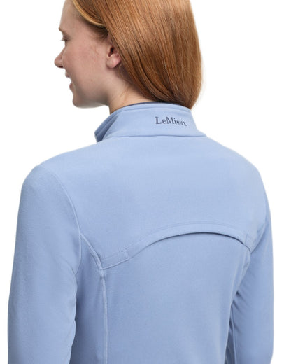 Powder Blue coloured LeMieux Frances Quarter Zip Fleece on white background 