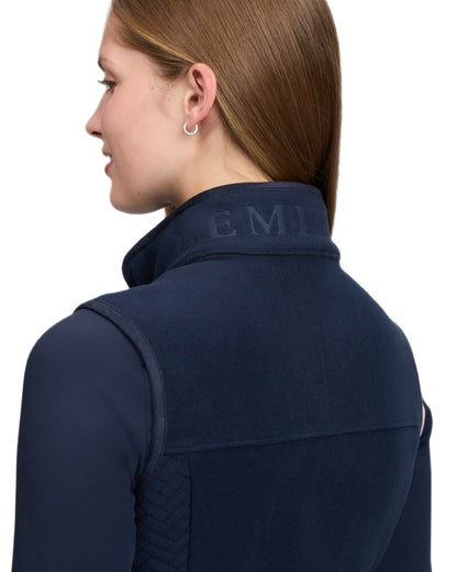 Navy coloured LeMieux Womens Frankie Fleece Gilet on white background 