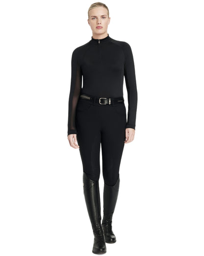 Black coloured LeMieux Womens Halle Lightweight Base Layer on white background 