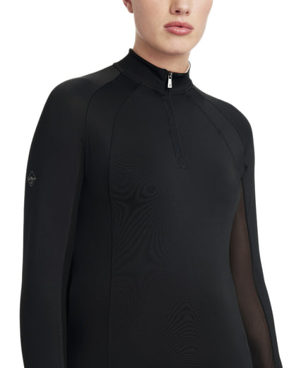 Black coloured LeMieux Womens Halle Lightweight Base Layer on white background 