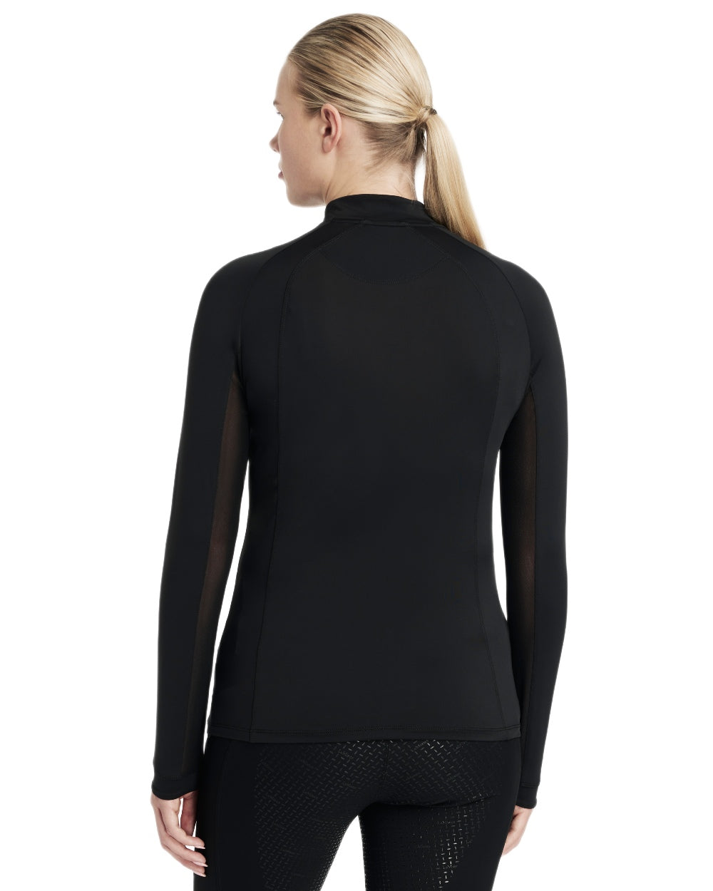 Black coloured LeMieux Womens Halle Lightweight Base Layer on white background 