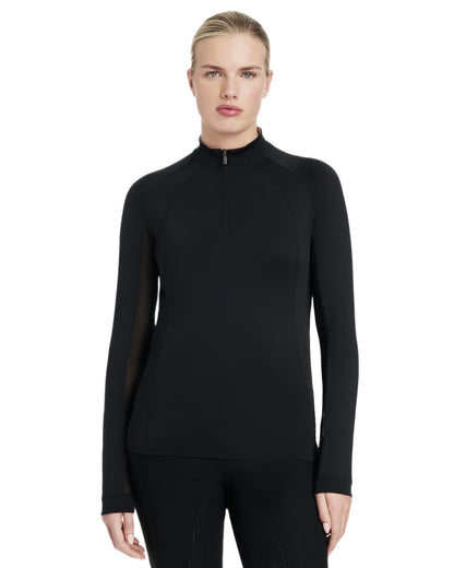Black coloured LeMieux Womens Halle Lightweight Base Layer on white background 