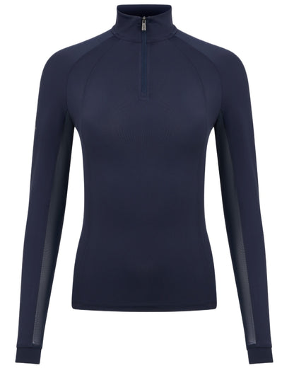 Navy coloured LeMieux Womens Halle Lightweight Base Layer on white background 