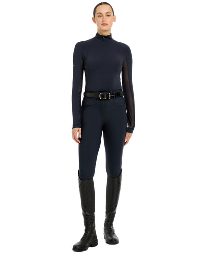 Navy coloured LeMieux Womens Halle Lightweight Base Layer on white background 