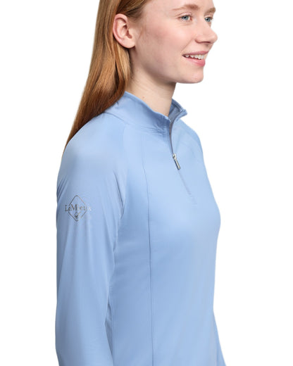 Powder Blue coloured LeMieux Womens Halle Lightweight Base Layer on white background 
