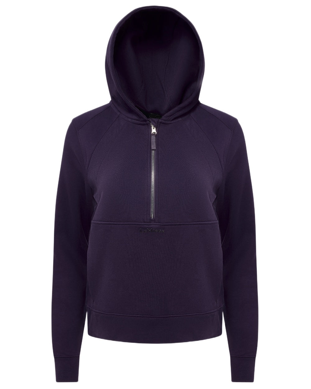 Juniper coloured LeMieux Womens Henrietta Half Zip Hoodie on white background 