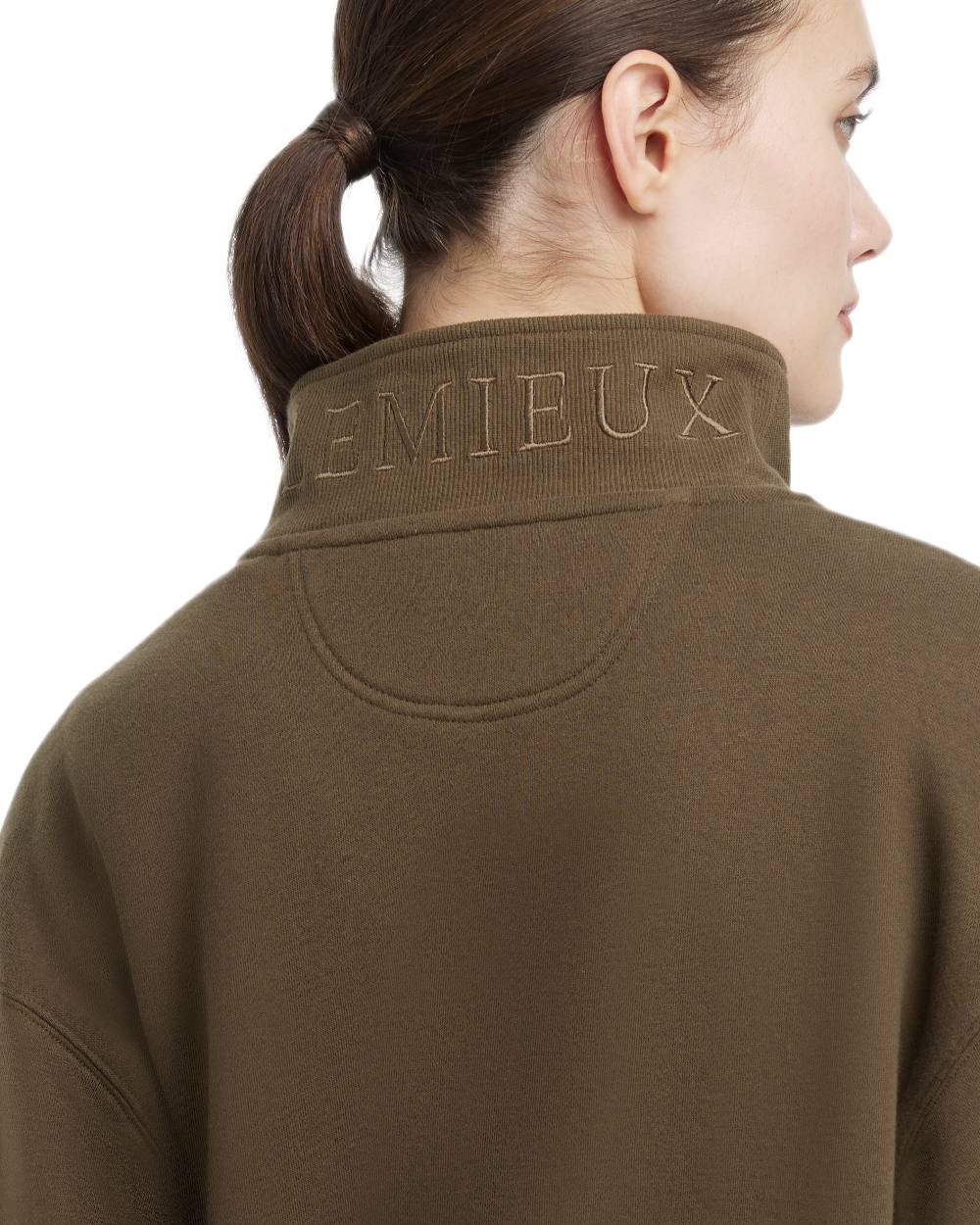 Alpine coloured LeMieux Womens Keira Quarter Neck Sweatshirt on white background 