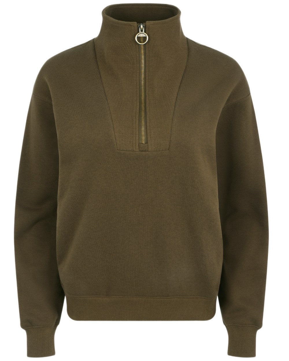 Alpine coloured LeMieux Womens Keira Quarter Neck Sweatshirt on white background 