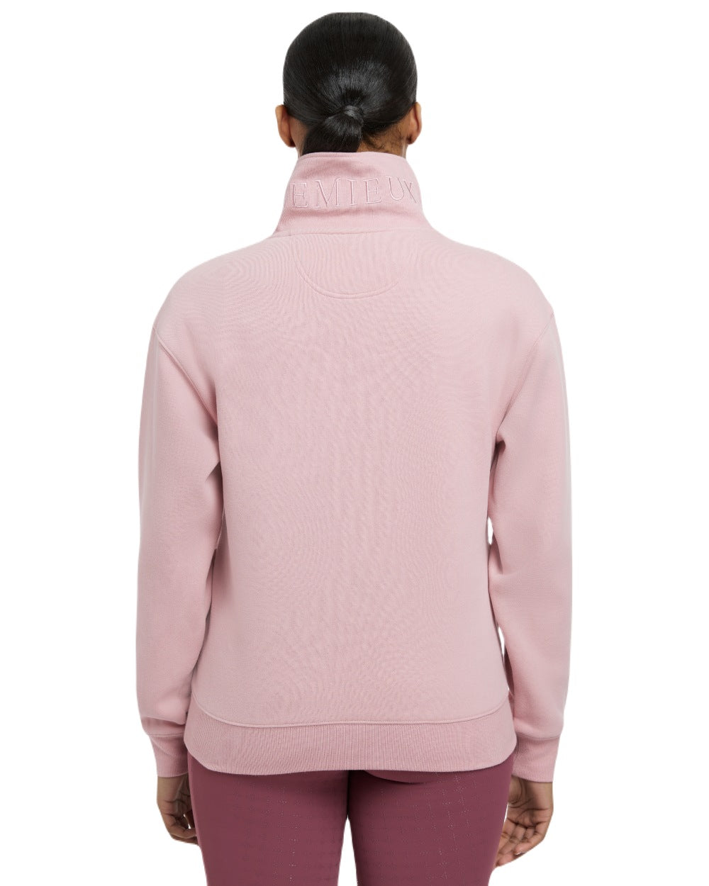 Blossom coloured LeMieux Womens Keira Quarter Neck Sweatshirt on white background 