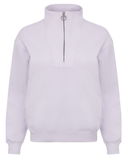 Lilac coloured LeMieux Womens Keira Quarter Neck Sweatshirt on white background 