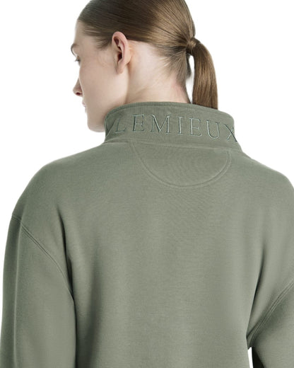 Rosemary coloured LeMieux Womens Keira Quarter Neck Sweatshirt on white background 