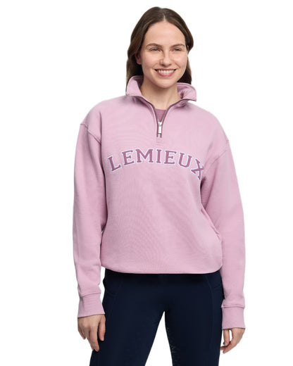 Fondant coloured LeMieux Womens Kelsie Quarter Neck Sweatshirt on white background 