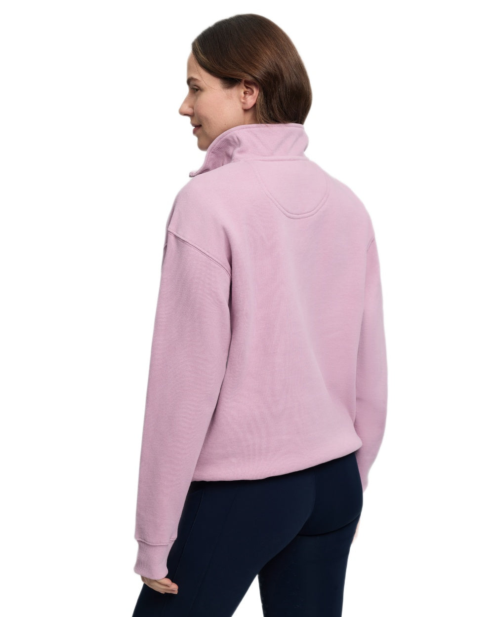 Fondant coloured LeMieux Womens Kelsie Quarter Neck Sweatshirt on white background 