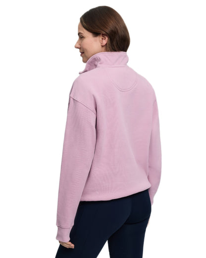 Fondant coloured LeMieux Womens Kelsie Quarter Neck Sweatshirt on white background 