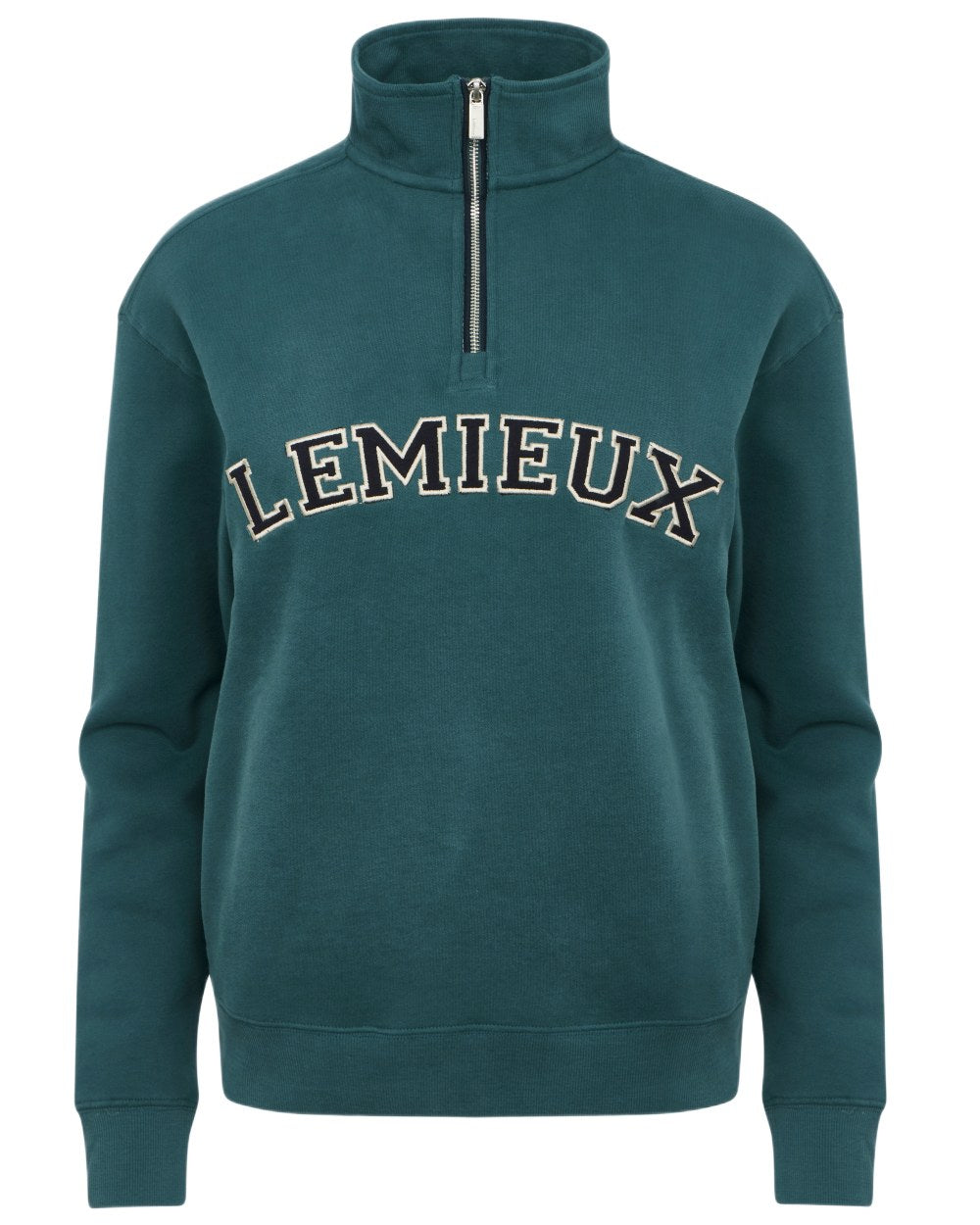 Jungle coloured LeMieux Womens Kelsie Quarter Neck Sweatshirt on white background 