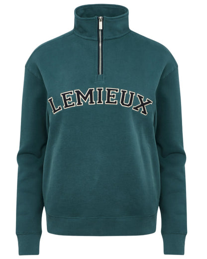 Jungle coloured LeMieux Womens Kelsie Quarter Neck Sweatshirt on white background 