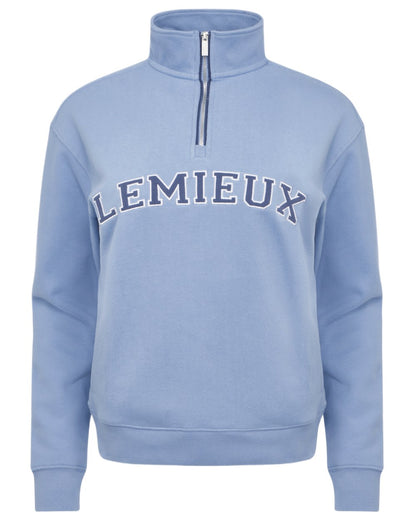 Powder Blue coloured LeMieux Womens Kelsie Quarter Neck Sweatshirt on white background 