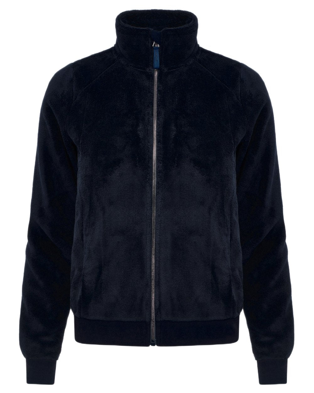 Navy coloured LeMieux Womens Liberty Fleece Zip Through Jacket on white background 